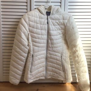 Cute cream colored coat.